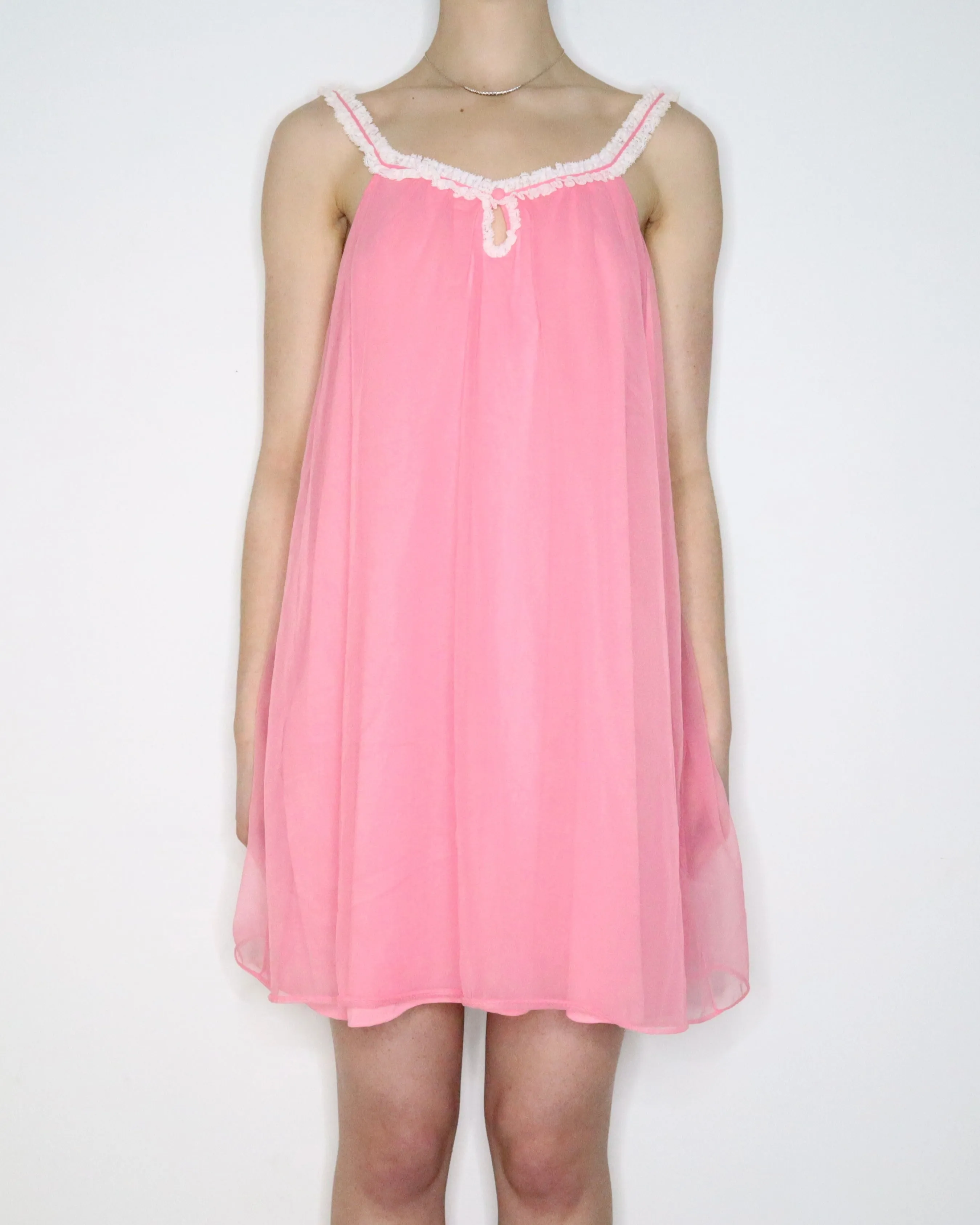 60s Pink Babydoll Nightgown (Medium)