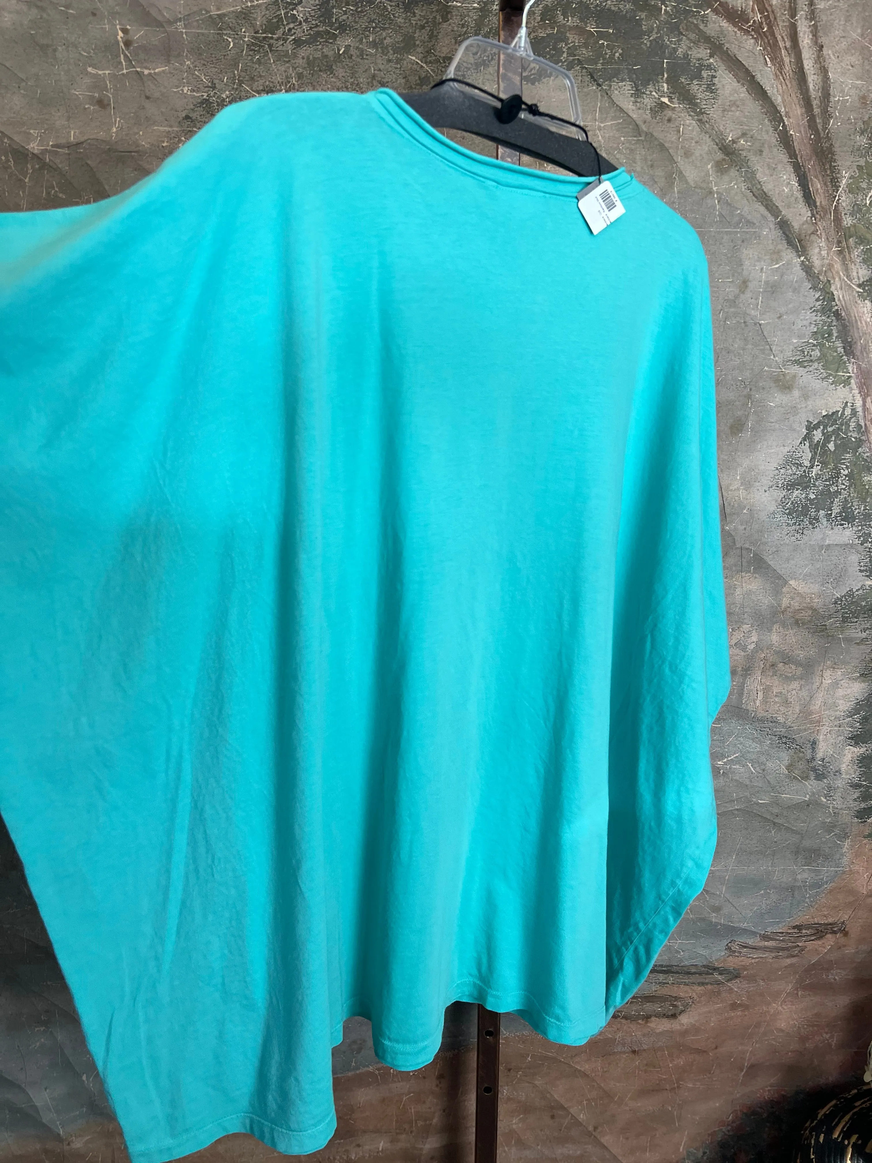 8715 Solid V-Elbow Tunic Tshirt-Azure