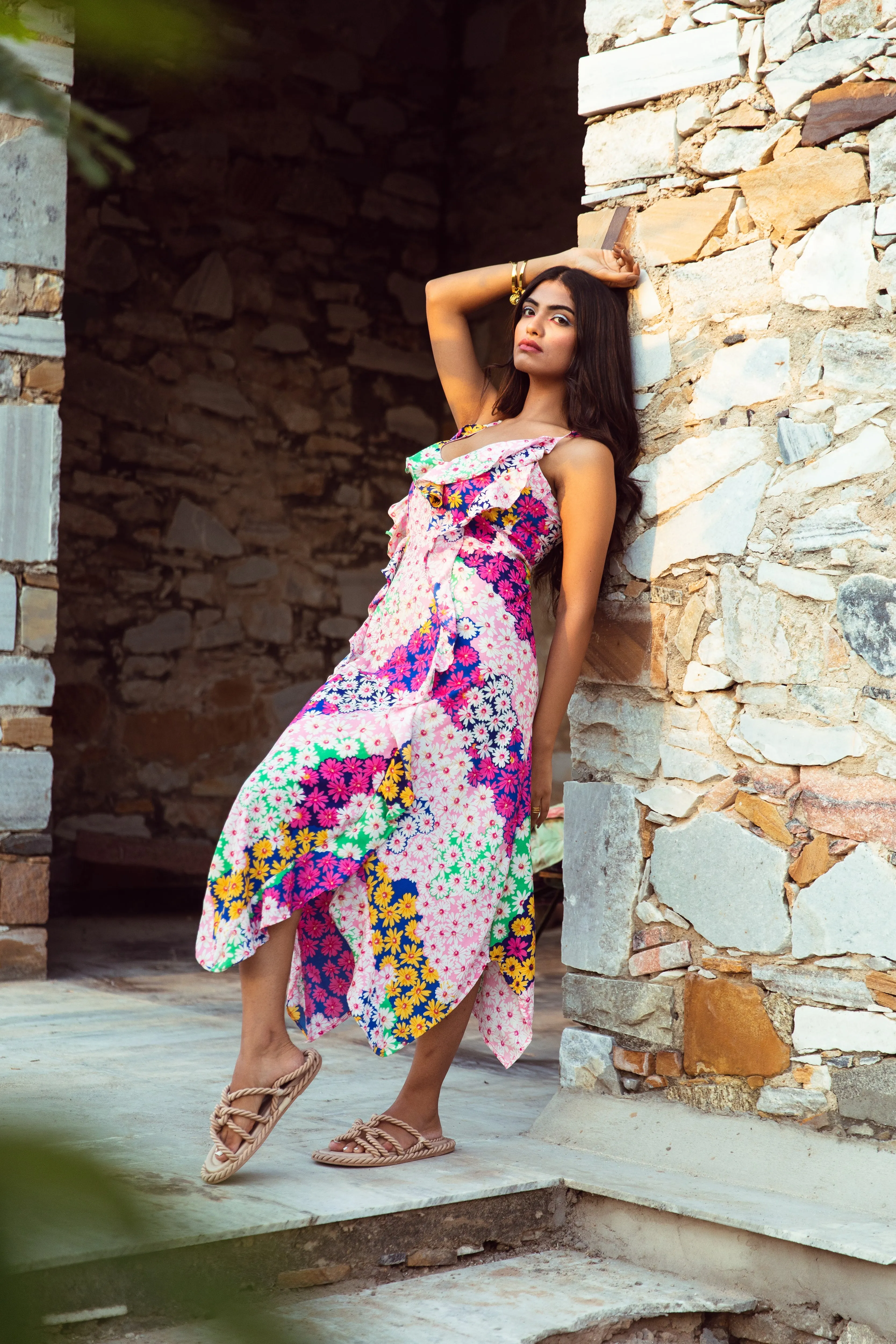 Aurora Pink Ruffle Dress - Vacation Wear