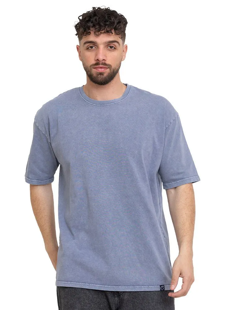 Baby Blue Washed O-S Round T-Shirt