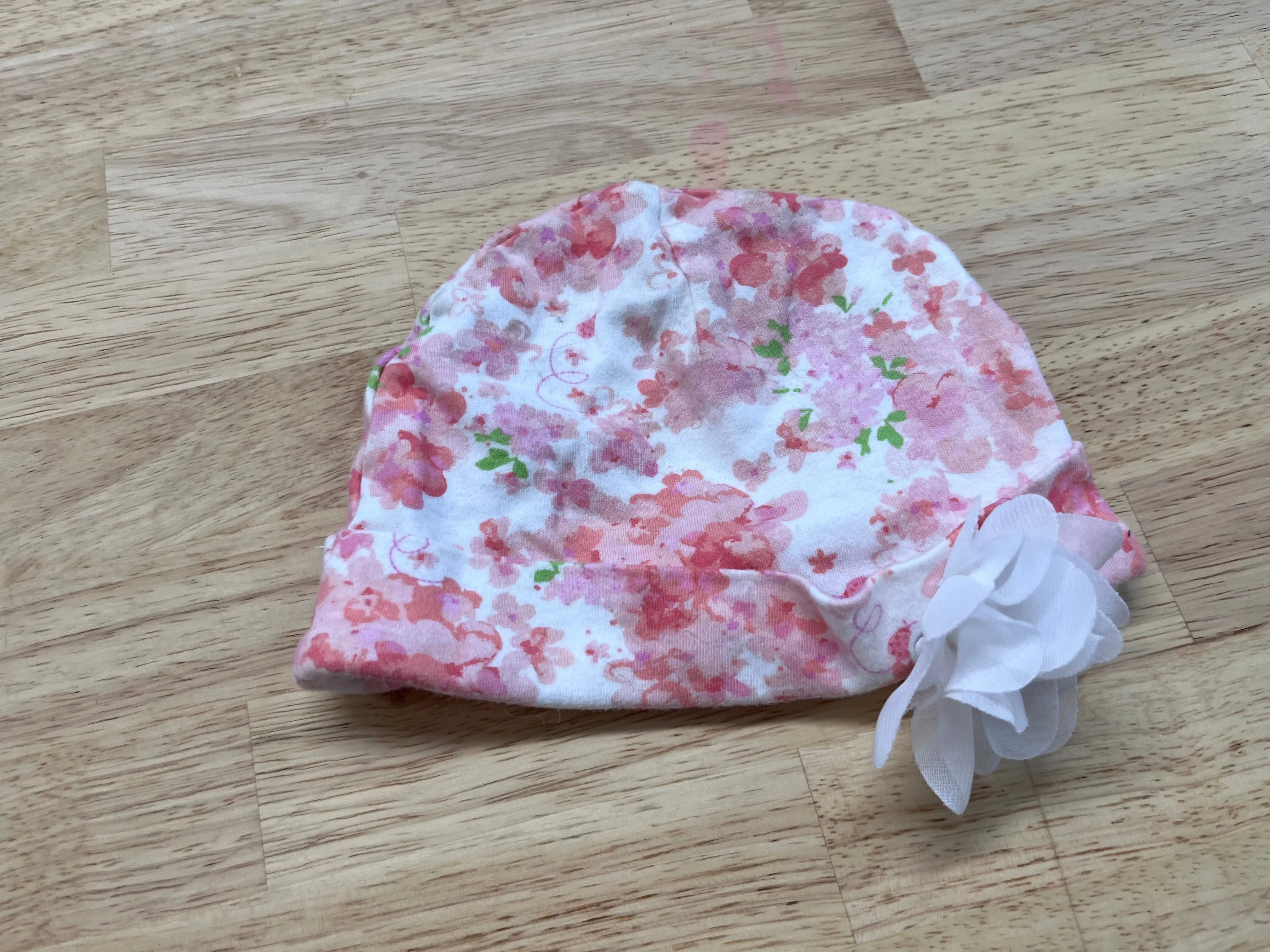 Baby Mode Floral Knit Hat, 3-6 Months