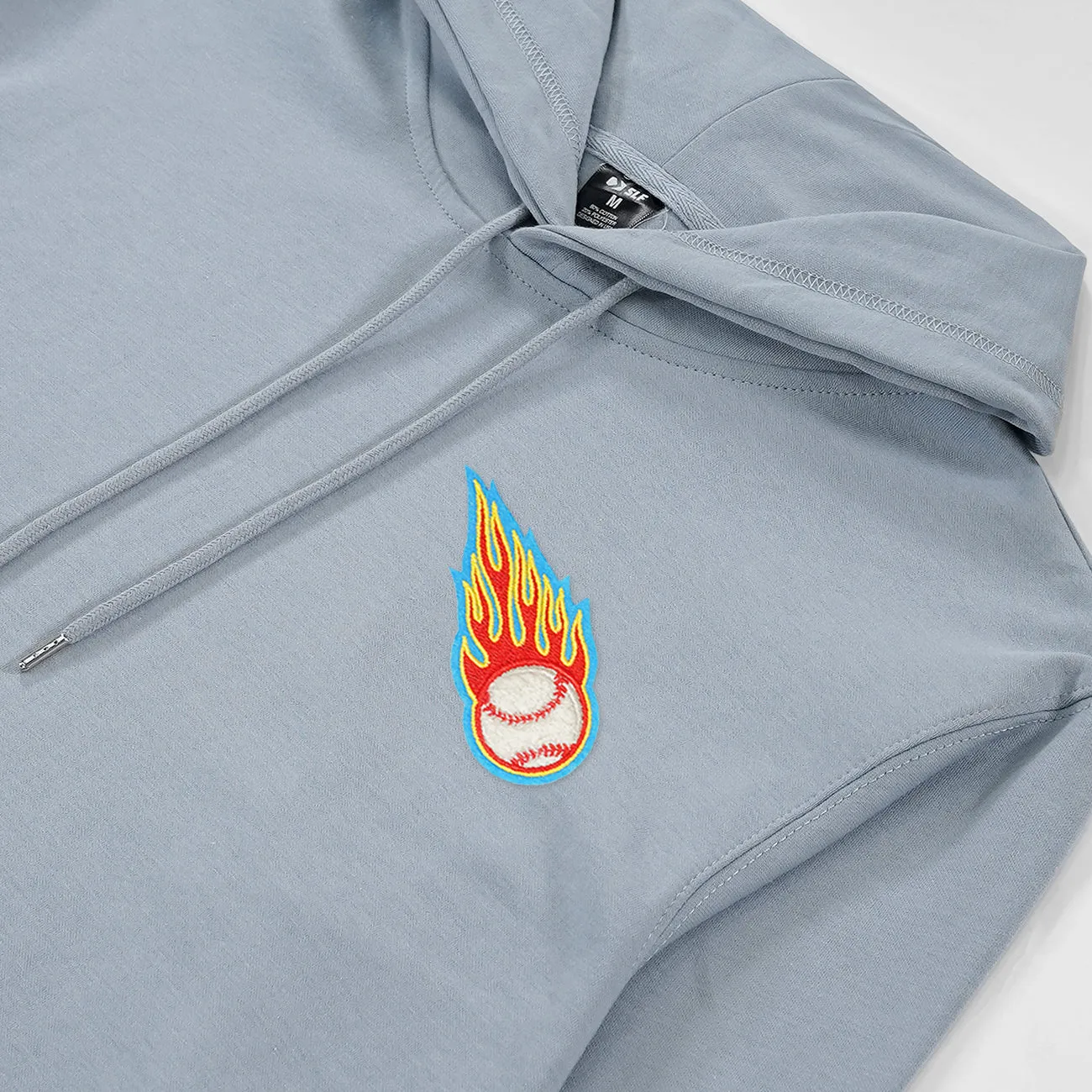 Baseball On Fire Patch Hoodie