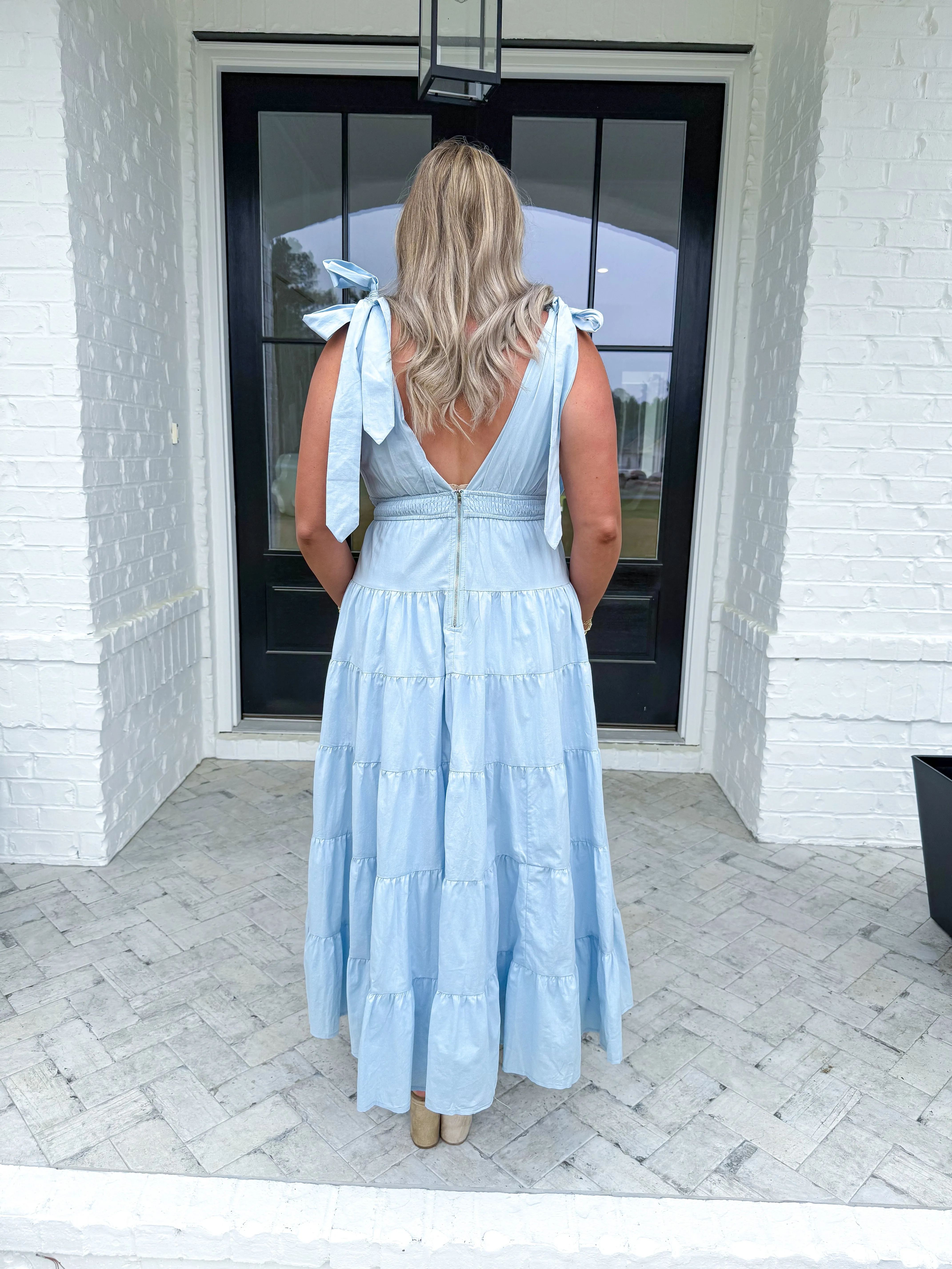 Blue Poplin Maxi