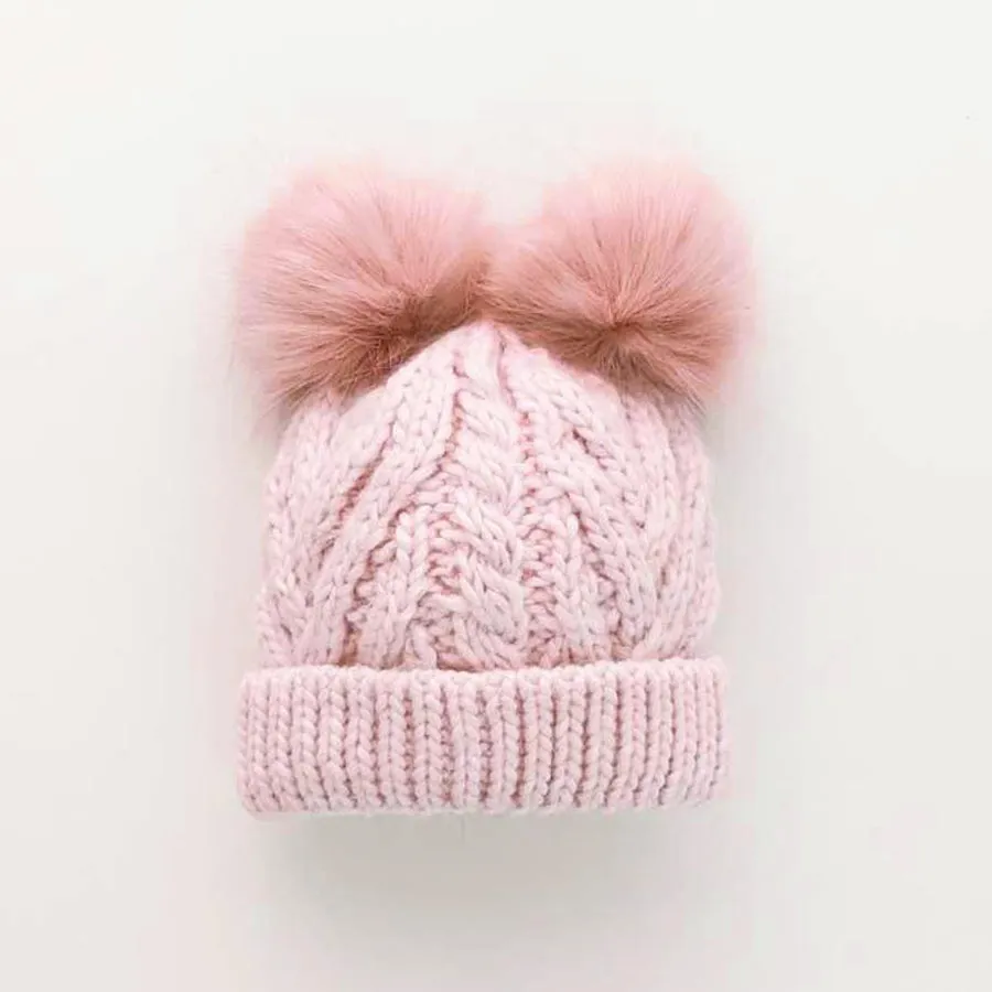 Blush Pink Fluffer Beanie Hat