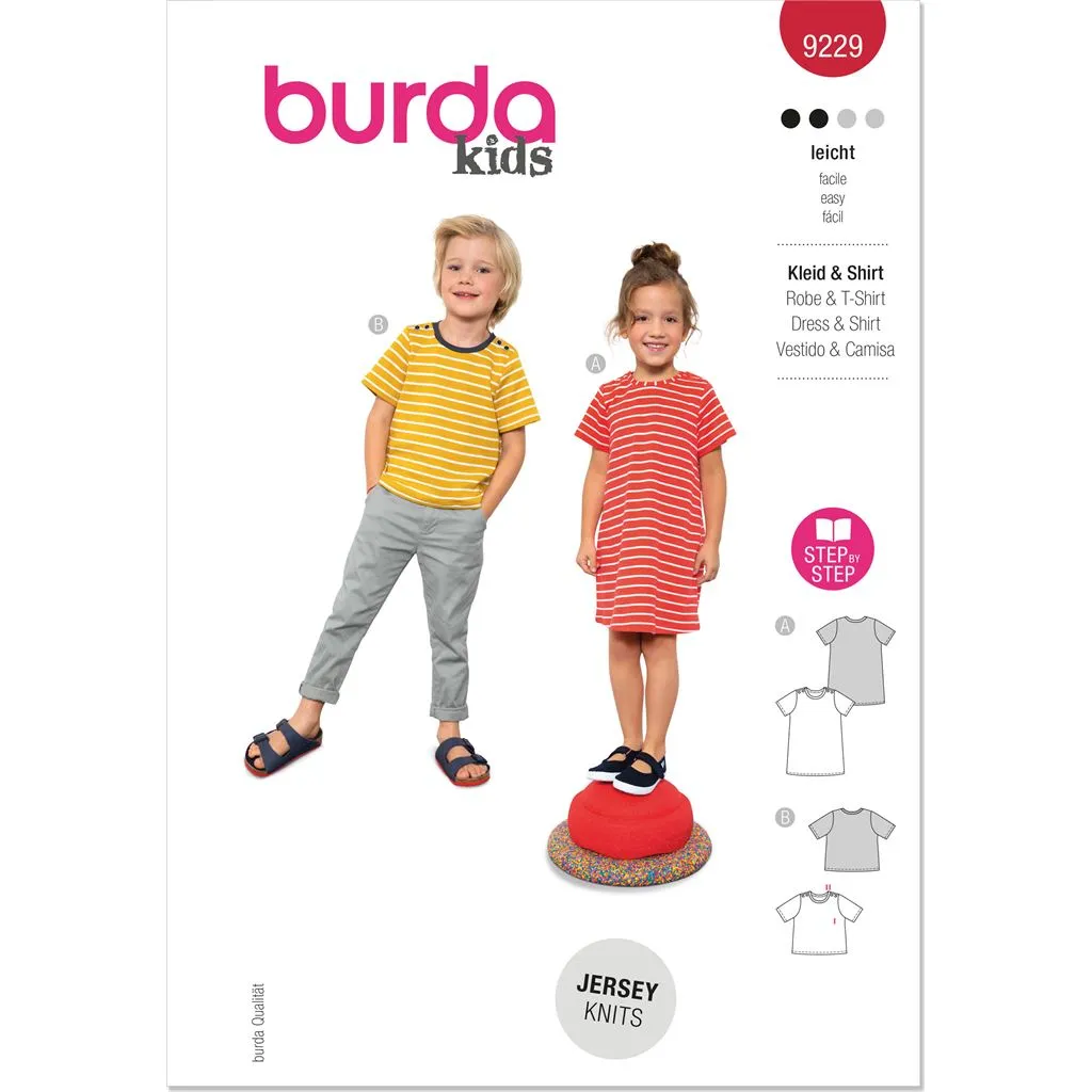 Burda Style Pattern 9229 Children's Dress & Shirt B9229
