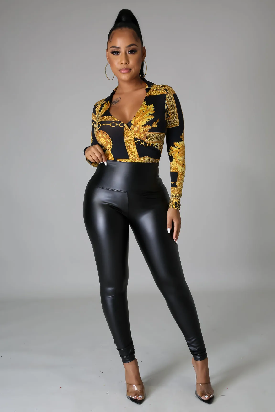 Cadence Chain Print Stretch Bodysuit