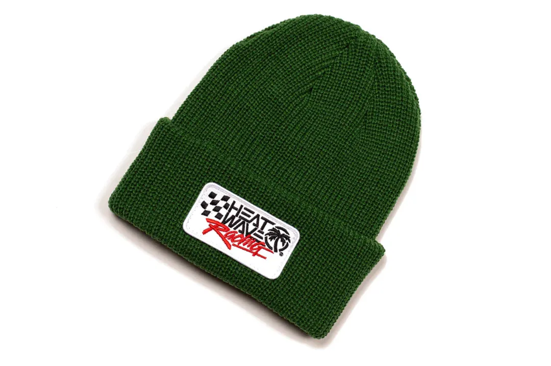 Checker Bandit Green Beanie