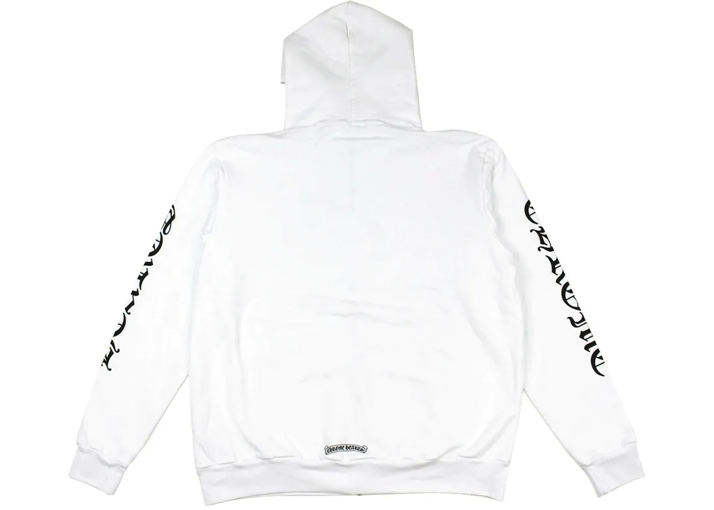 Chrome Hearts "Vertical Logo" Zip Up Hoodie White
