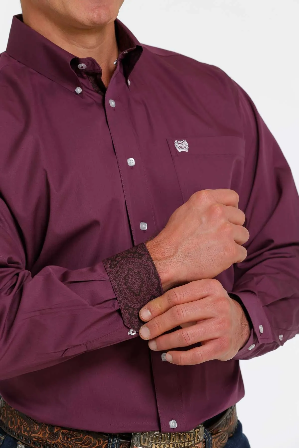 CINCH SOLID BUTTON SHIRT - PURPLE