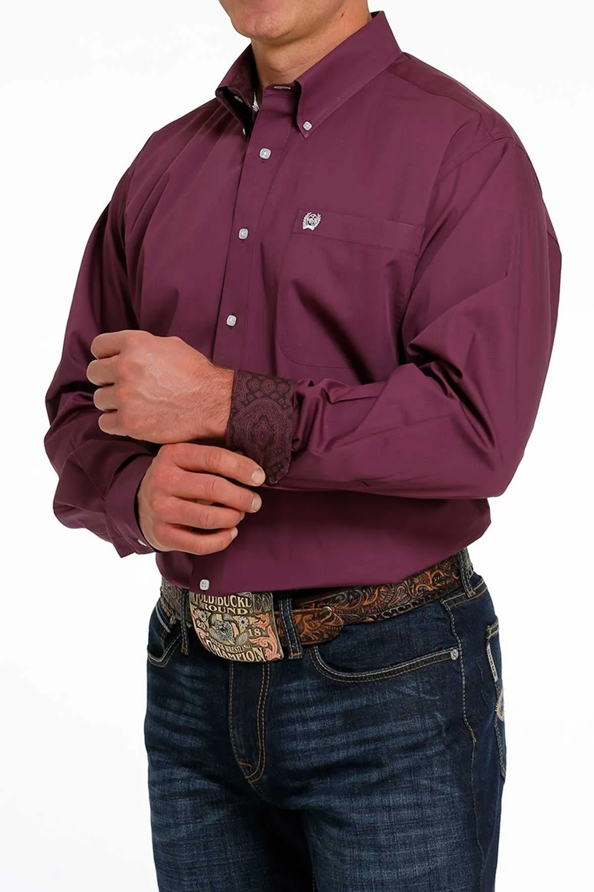 CINCH SOLID BUTTON SHIRT - PURPLE