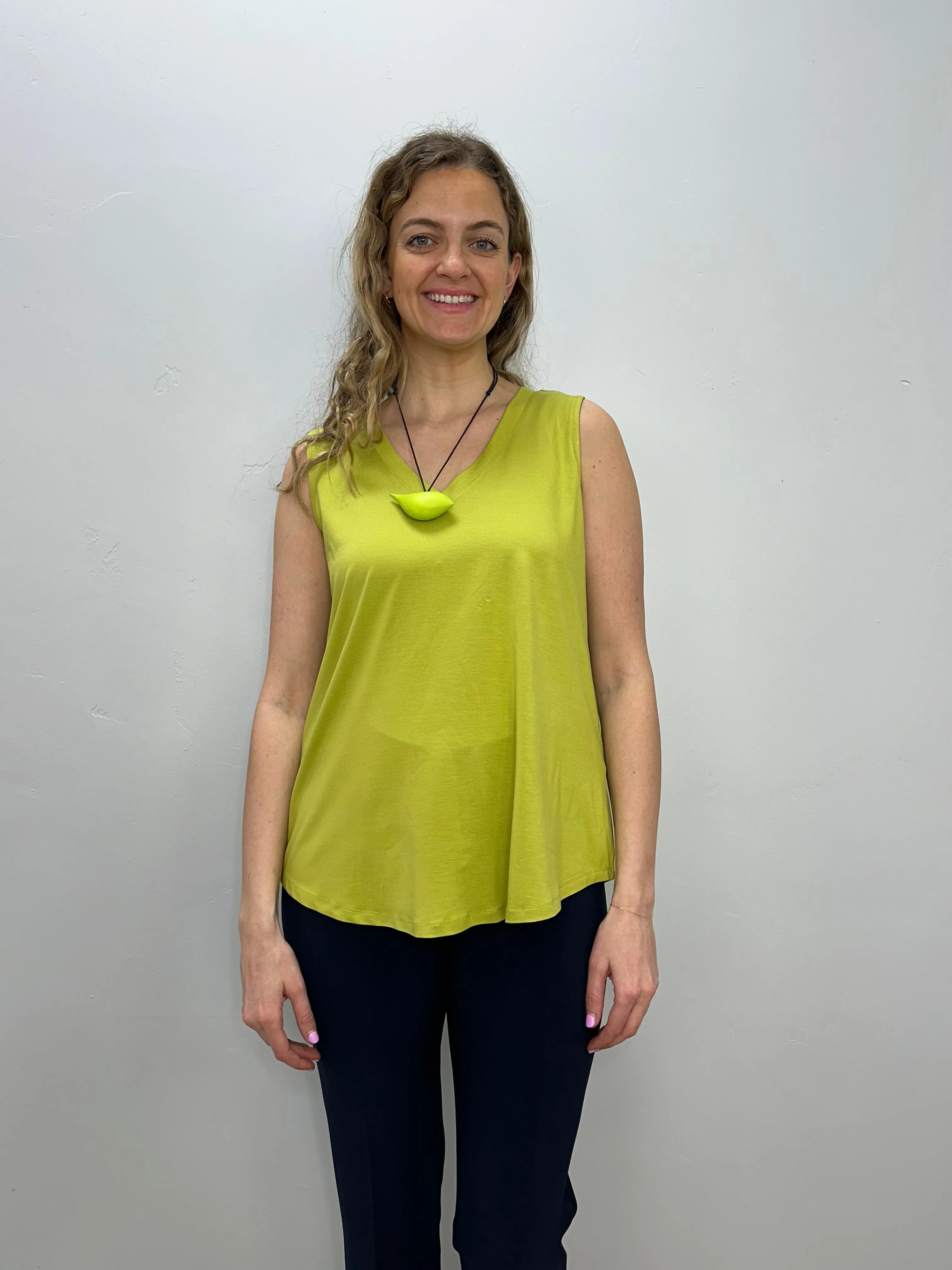 Citrus Reversible Sleeveless V Neck Bamboo Tank