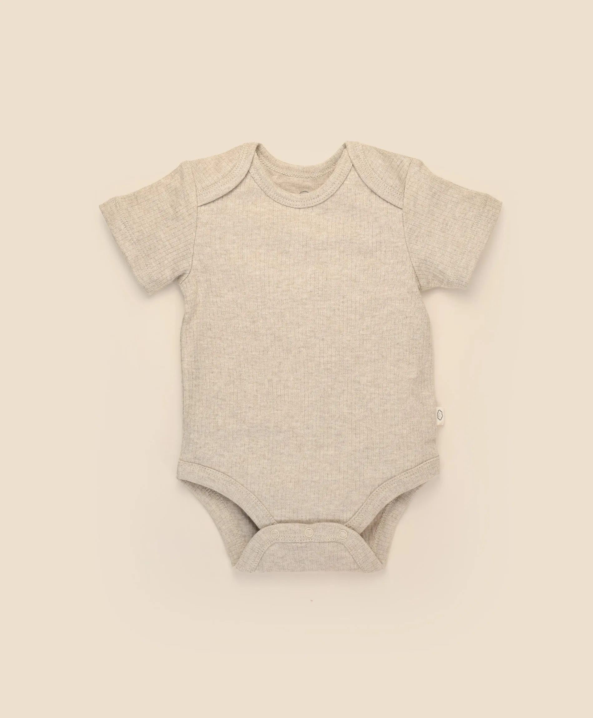 Comfy baby short sleeve bodysuit - Heather oat