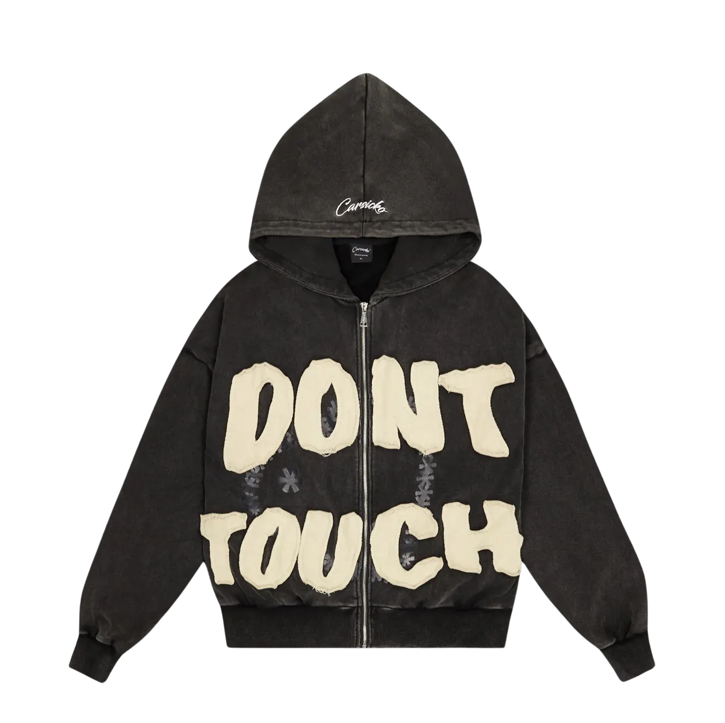 DONT TOUCH HOODIE WASHED GREY