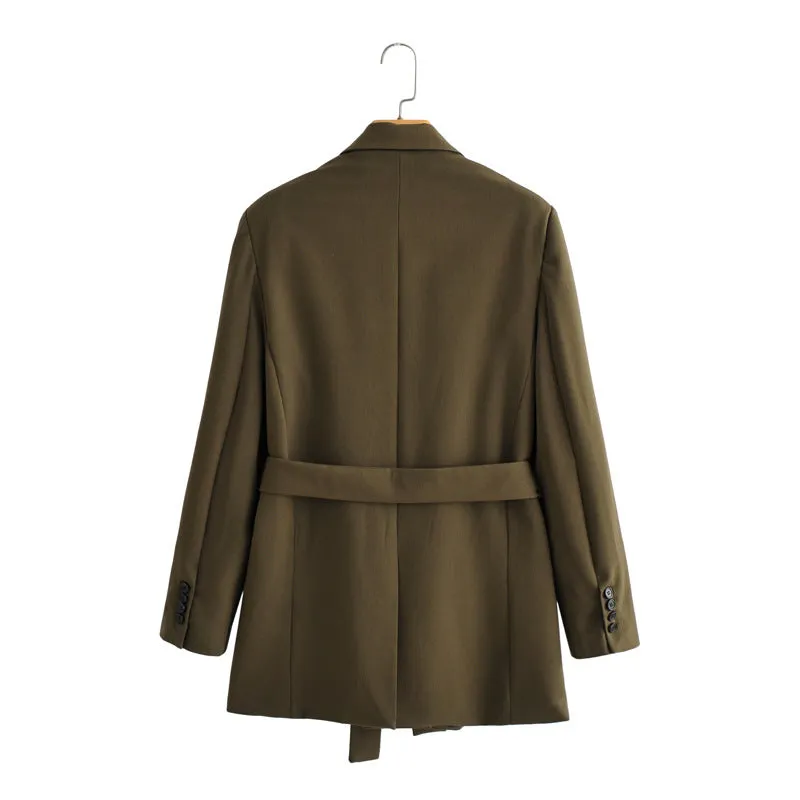 Fashionable Temperament With Belt Blazer