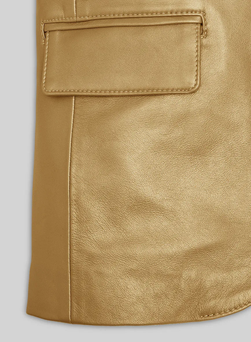 Golden Catwalk Leather Blazer # 2