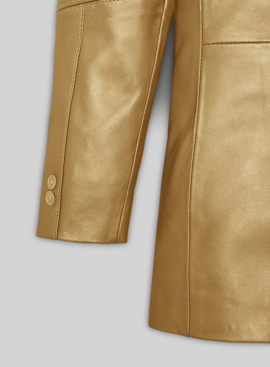 Golden Catwalk Leather Blazer # 2
