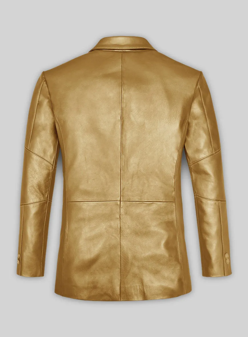 Golden Catwalk Leather Blazer # 2
