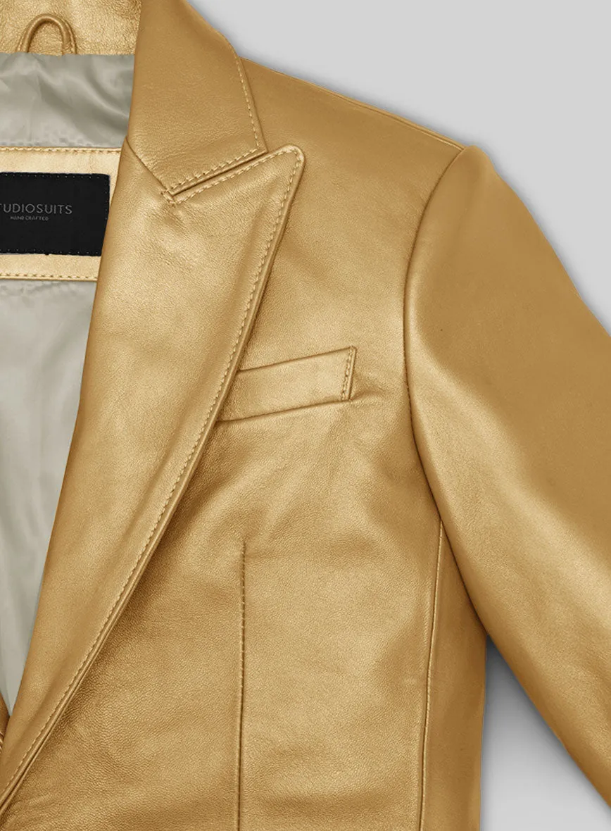 Golden Catwalk Leather Blazer # 2
