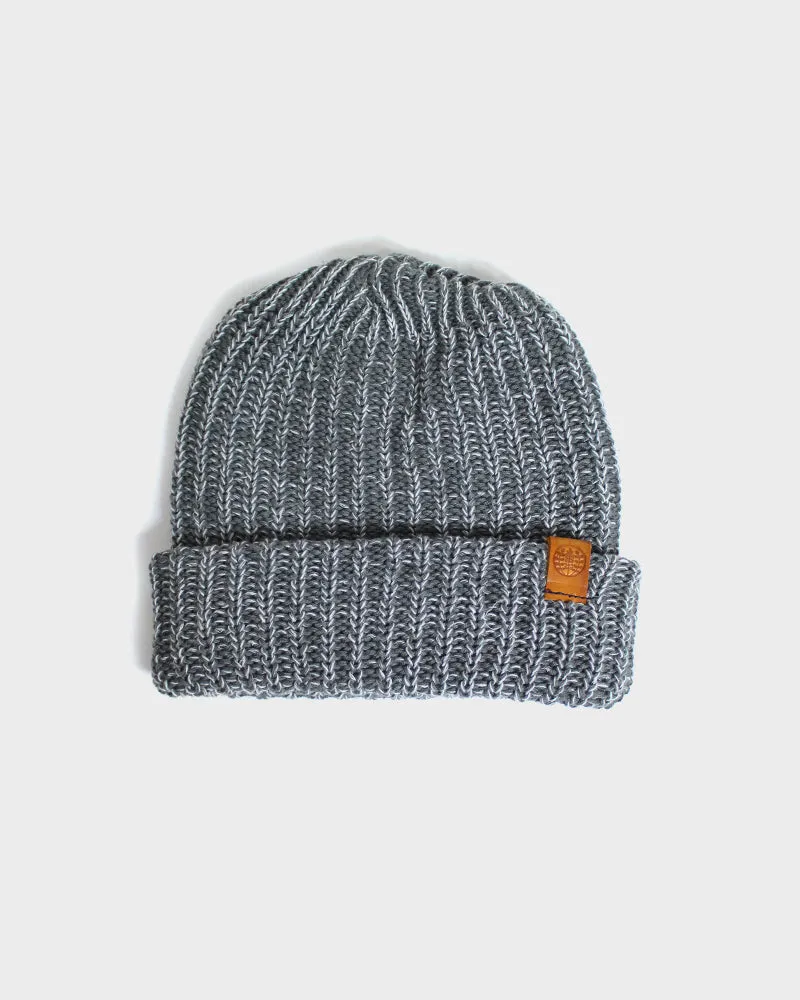 Kiriko Original Knit Cap, Marbled Light Grey and White