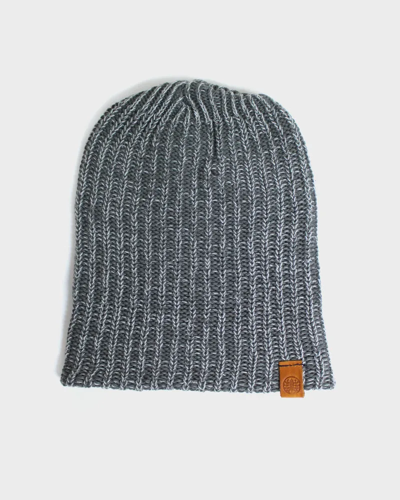 Kiriko Original Knit Cap, Marbled Light Grey and White