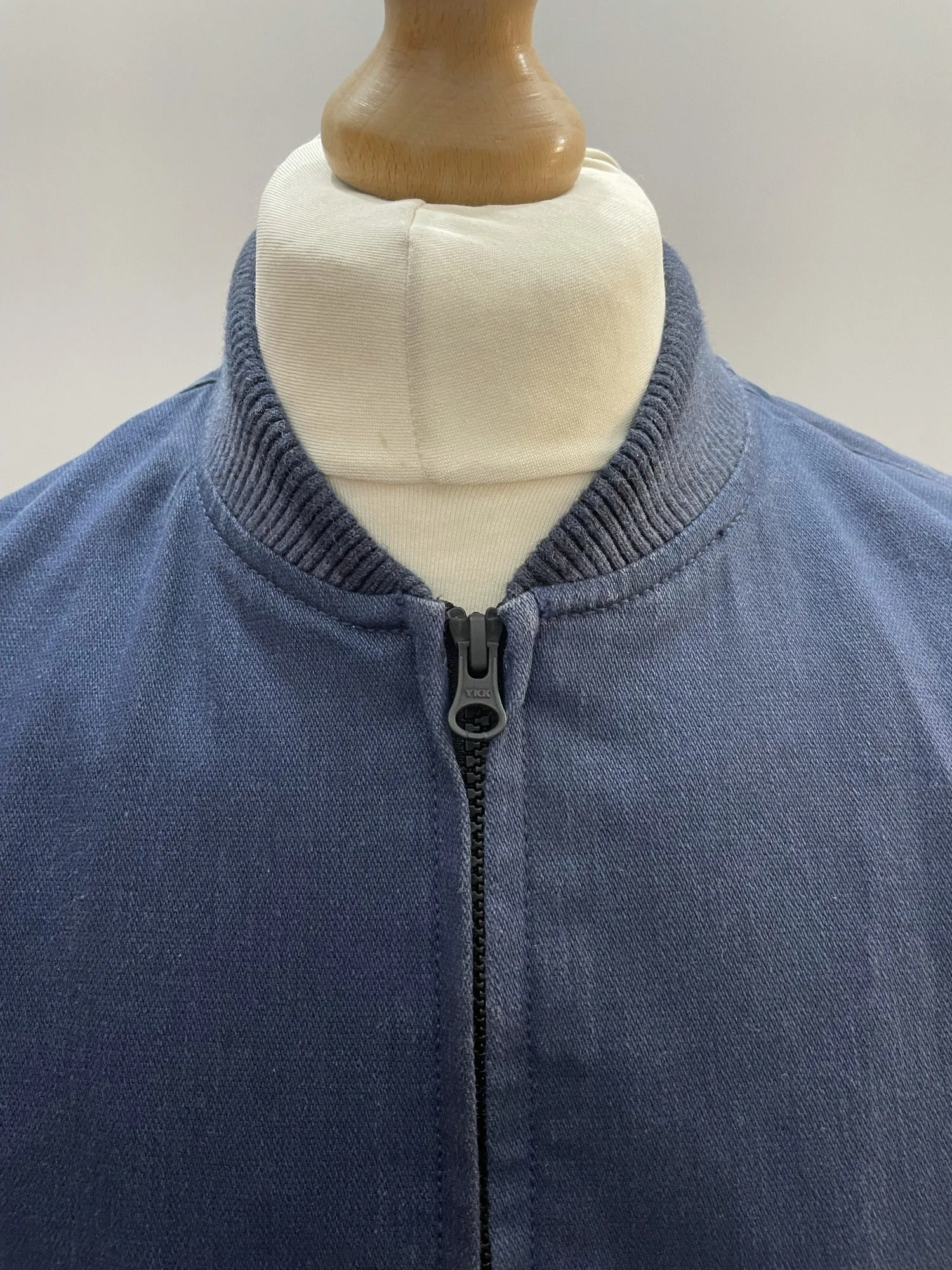 Levi Strauss Blue Denim Zip Up Bomber Jacket - Size S