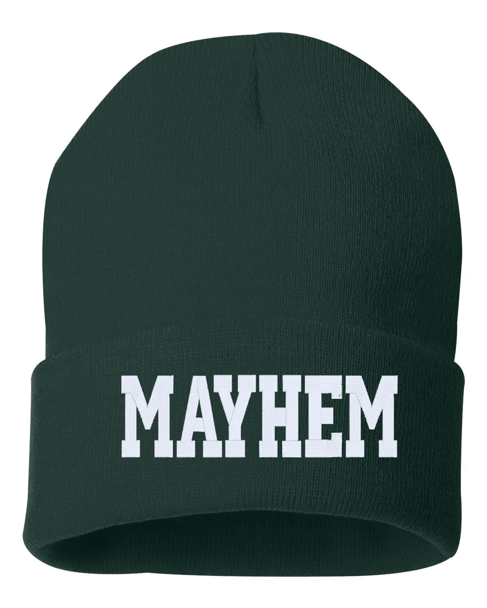 MAYHEM Embroidered Cuffed Beanie Hat