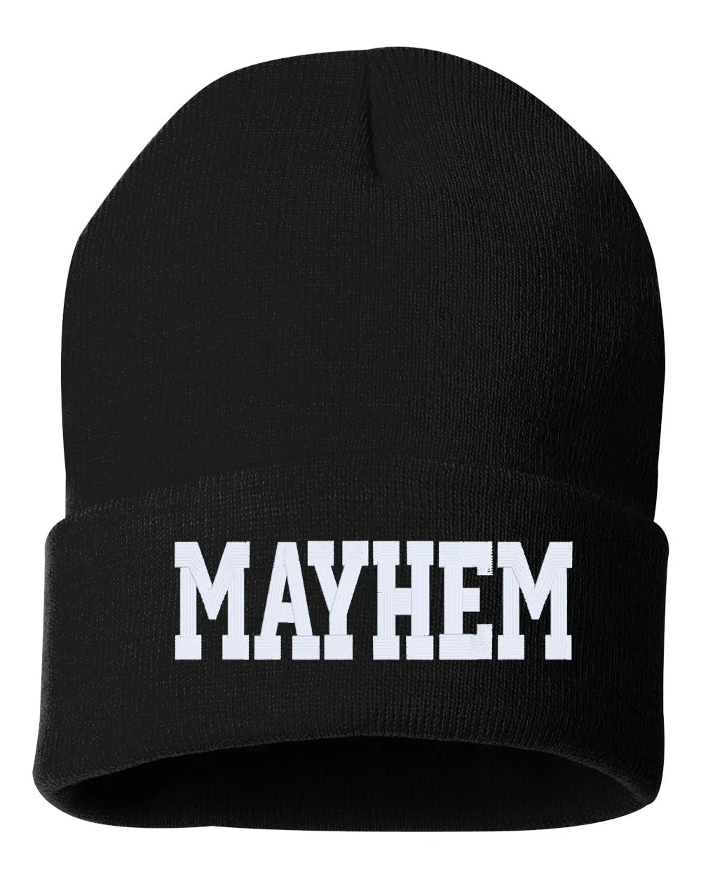 MAYHEM Embroidered Cuffed Beanie Hat