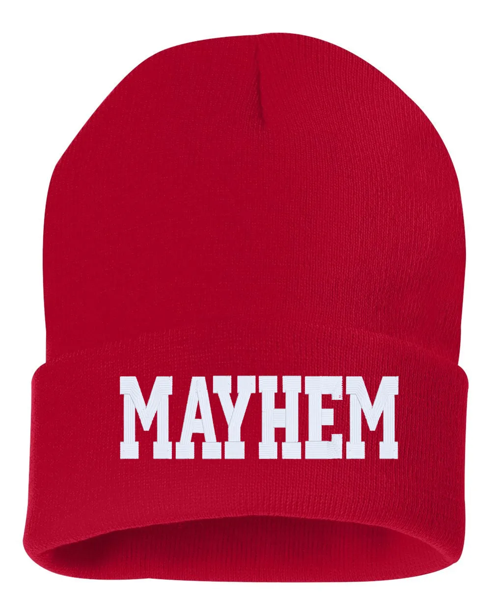 MAYHEM Embroidered Cuffed Beanie Hat