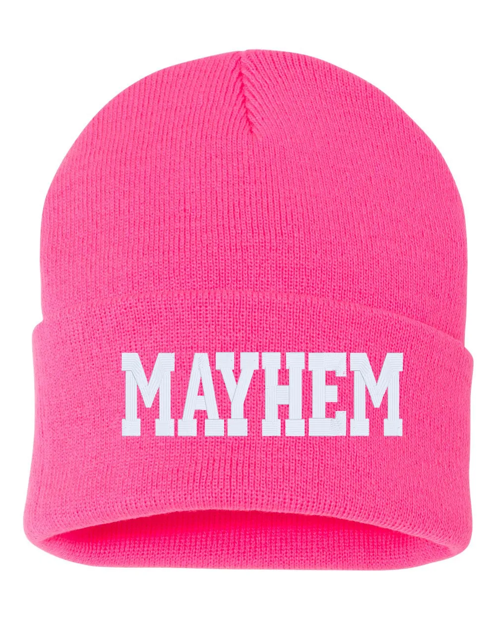 MAYHEM Embroidered Cuffed Beanie Hat