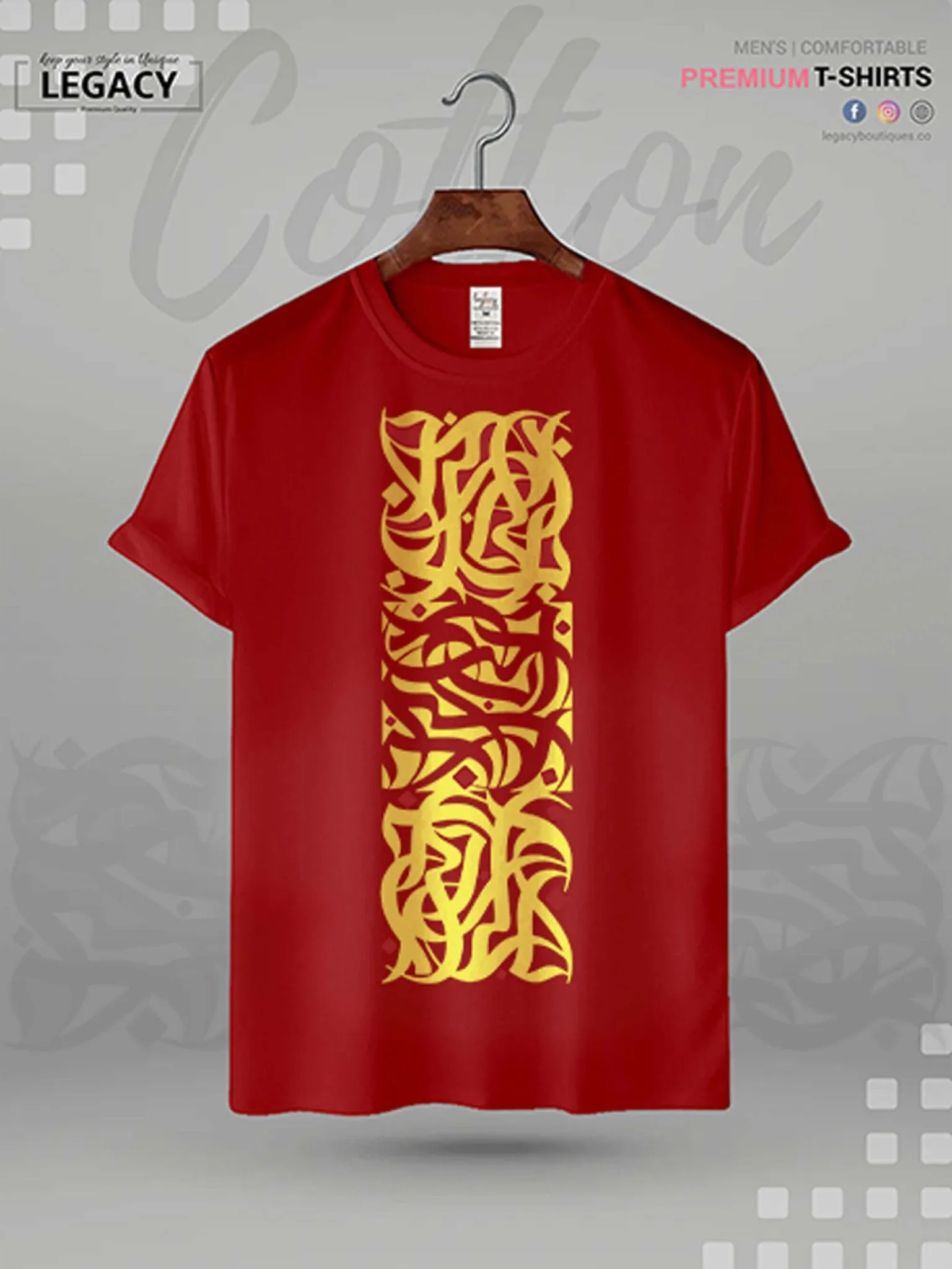 Men's High Quality Islamic T-shirt Lahzat Arabic Calligraphy Print