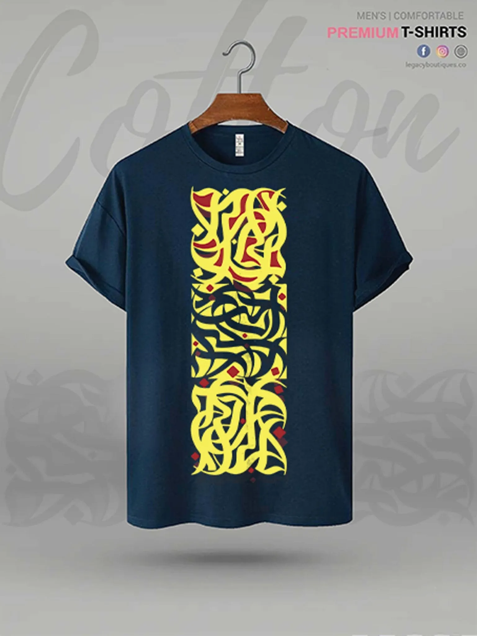 Men's High Quality Islamic T-shirt Lahzat Arabic Calligraphy Print