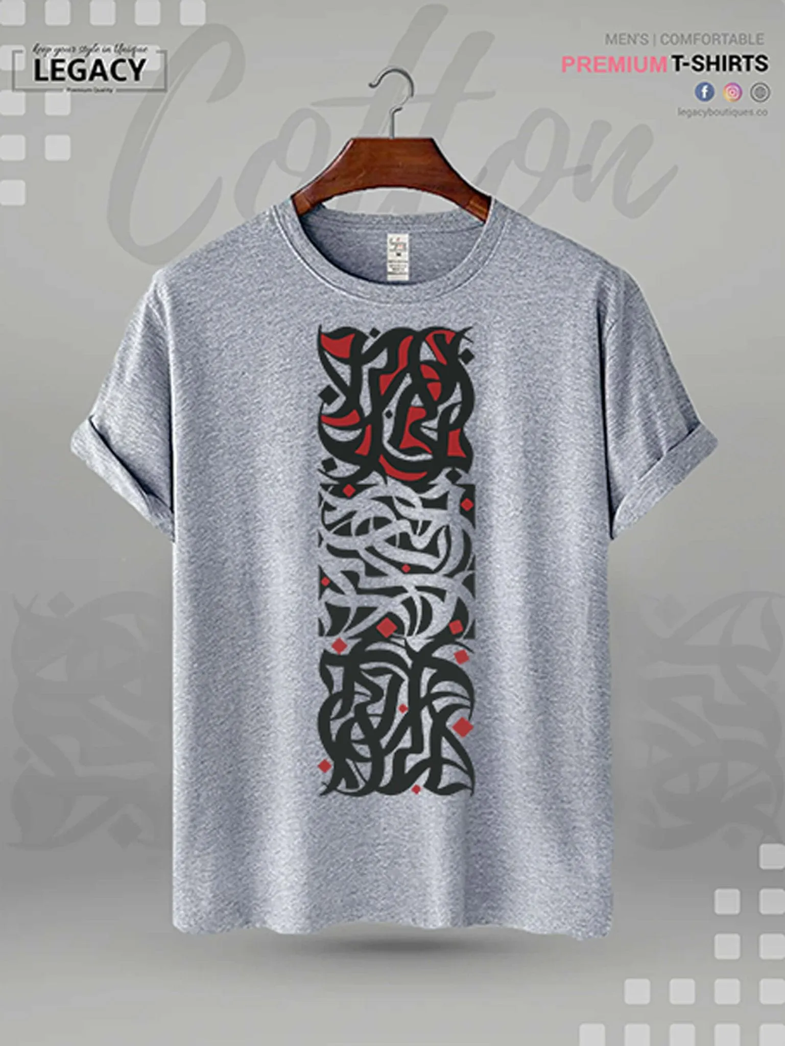 Men's High Quality Islamic T-shirt Lahzat Arabic Calligraphy Print
