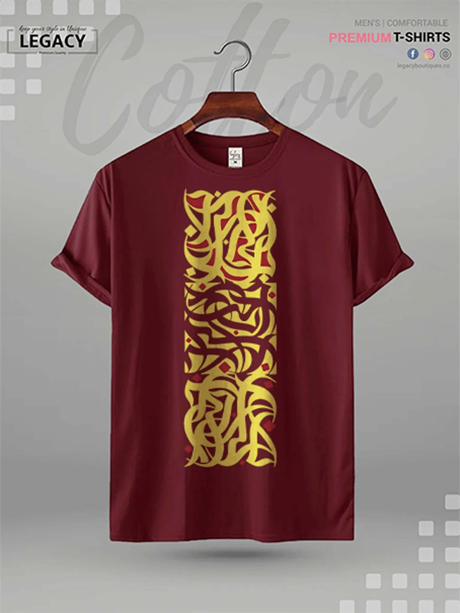 Men's High Quality Islamic T-shirt Lahzat Arabic Calligraphy Print
