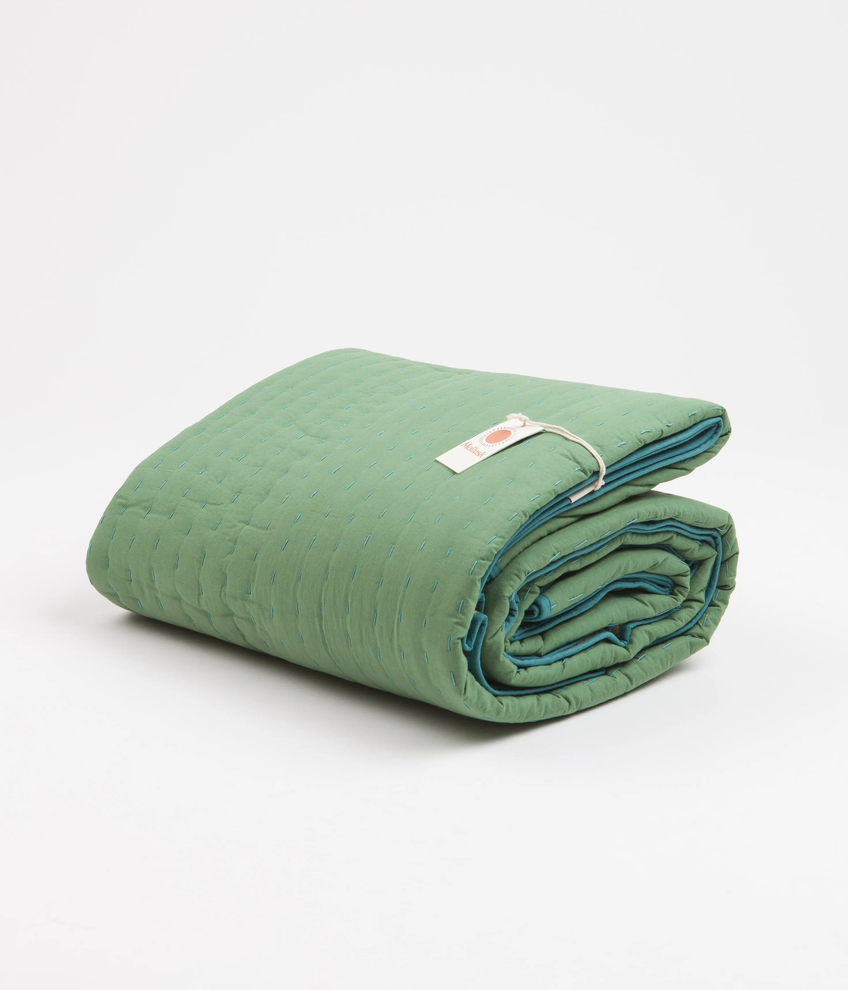 Mollusk Quilted Blanket - Mustard / Moss