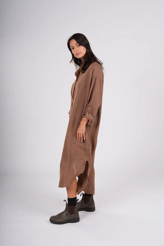 Montaigne Biarritz Linen Shirt Dress