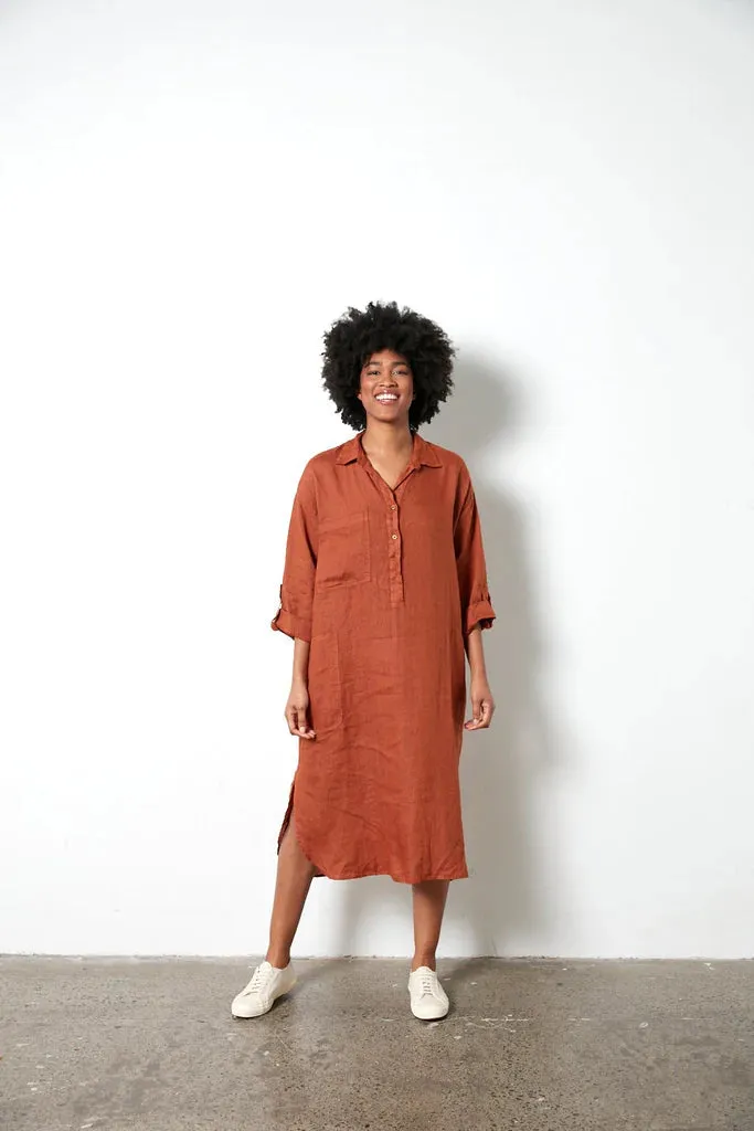 Montaigne Biarritz Linen Shirt Dress