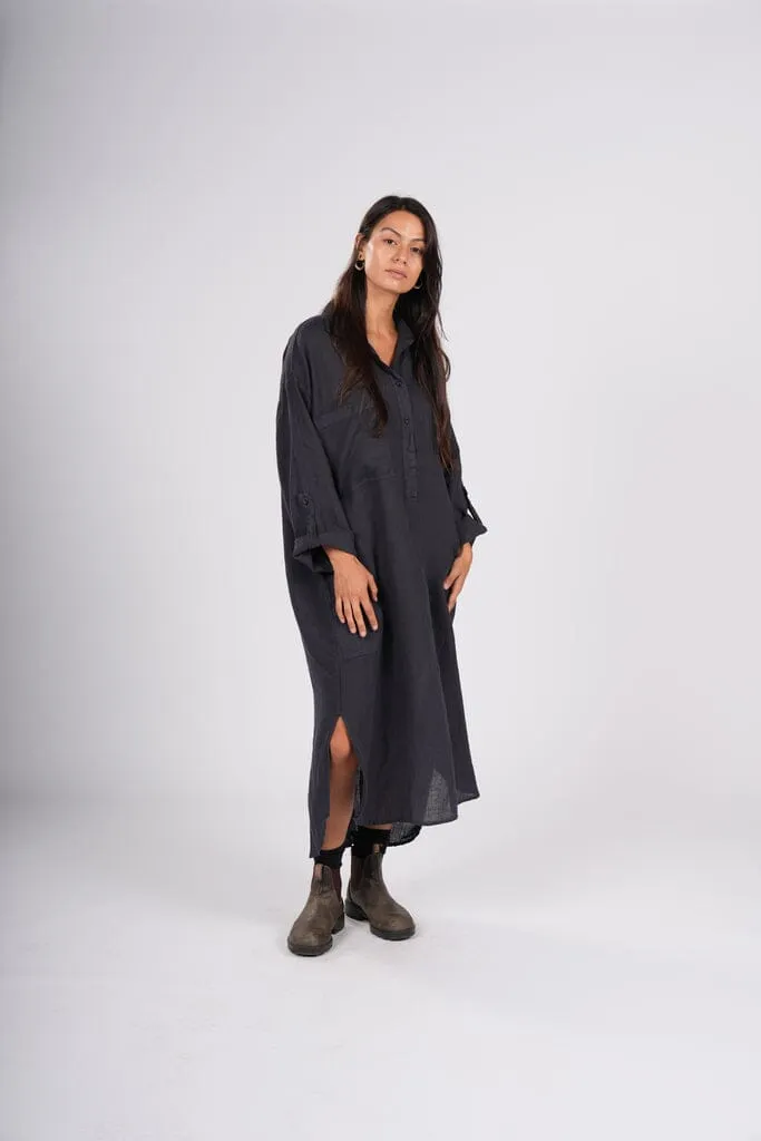 Montaigne Biarritz Linen Shirt Dress