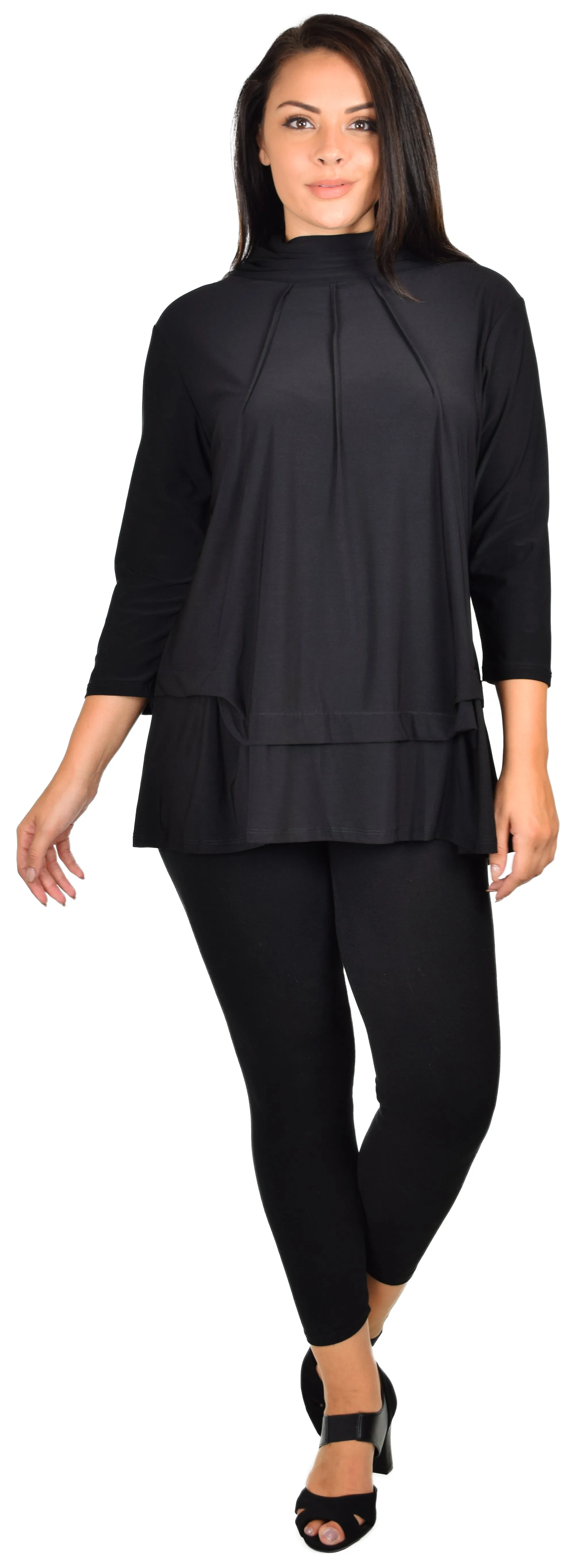 New Travelers Turtle neck Plus size top, lagenlook Designer tunic with details