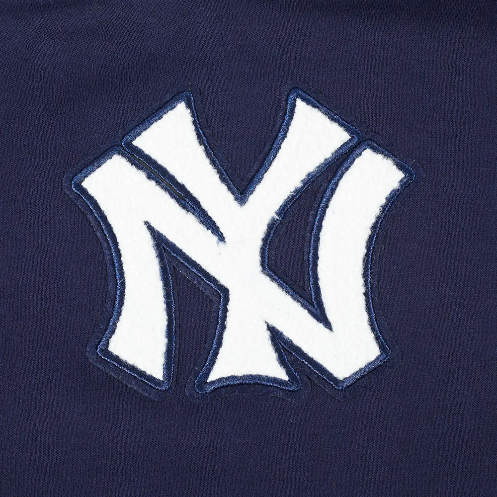 NEW YORK YANKEES RETRO CLASSIC BIG GIRLS RIB FLC PO HOODIE (MIDNIGHT NAVY)