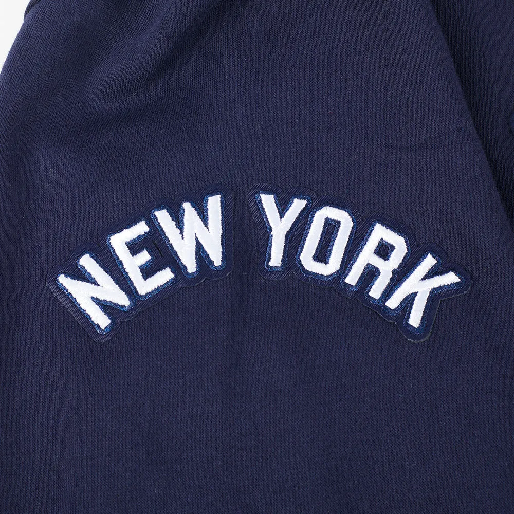 NEW YORK YANKEES RETRO CLASSIC BIG GIRLS RIB FLC PO HOODIE (MIDNIGHT NAVY)