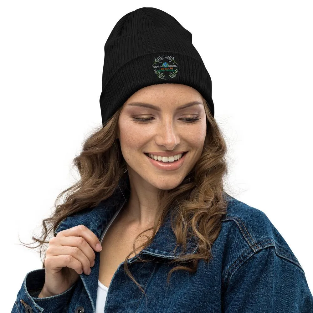 Organic Cotton Ribbed Beanie - Say no to plastic, say yes to life - Soft and Stylish Winter Accessory