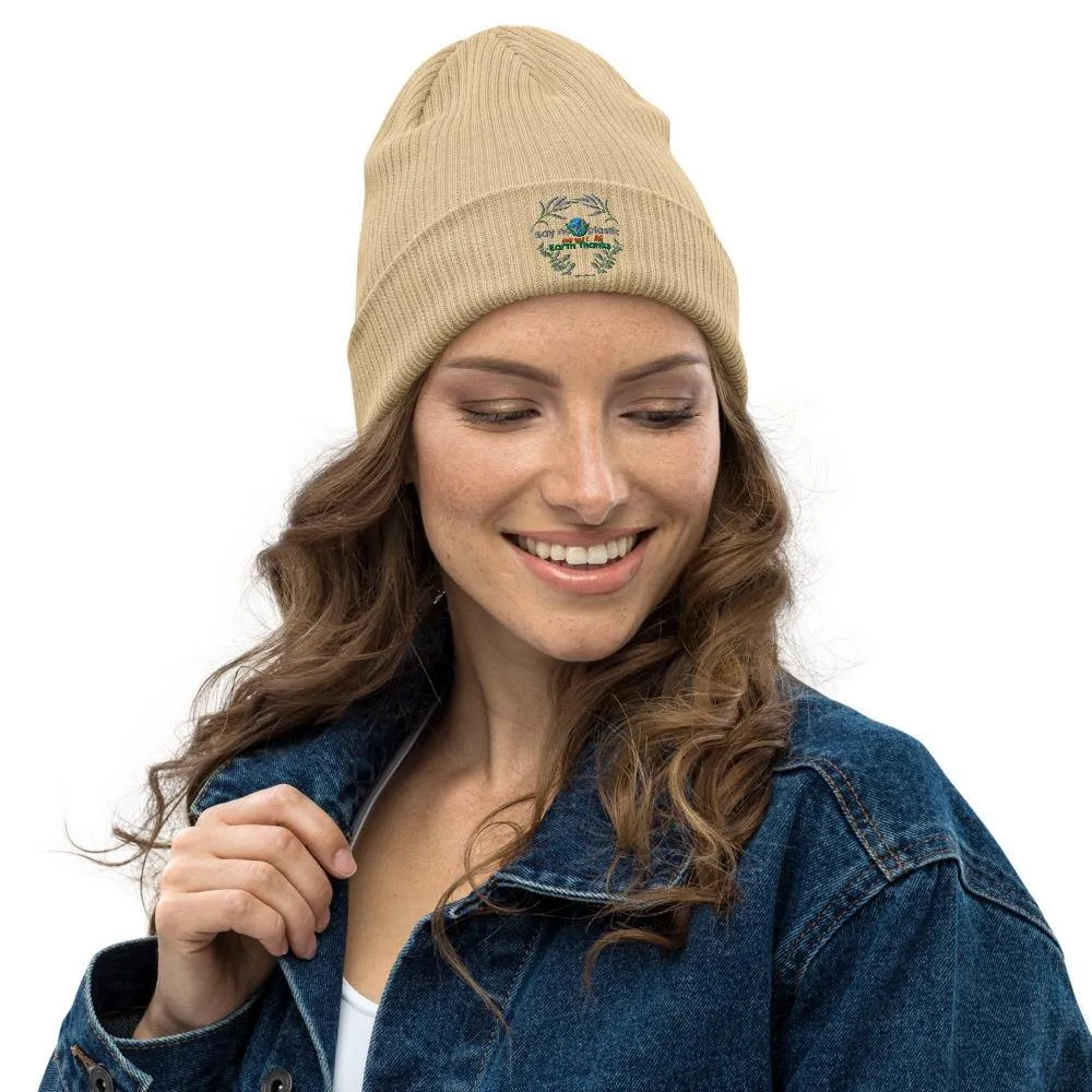 Organic Cotton Ribbed Beanie - Say no to plastic, say yes to life - Soft and Stylish Winter Accessory