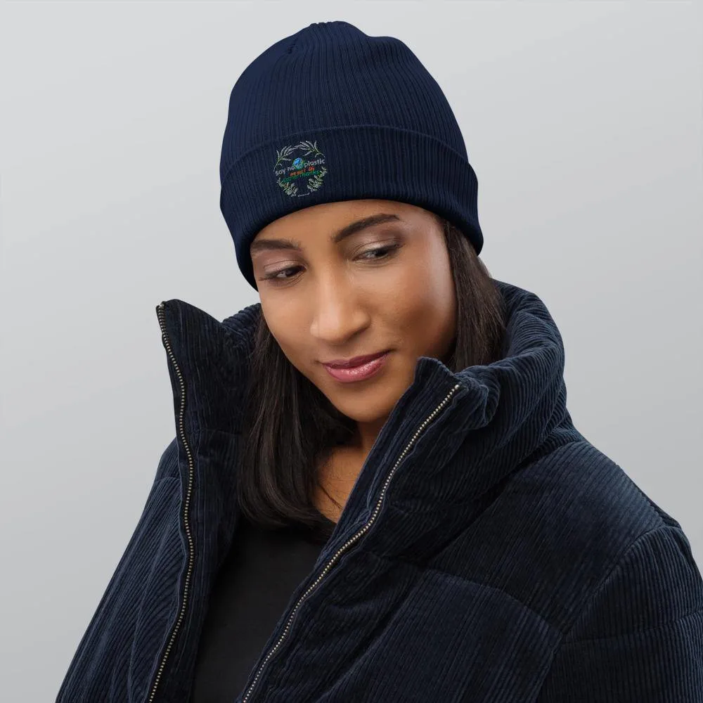 Organic Cotton Ribbed Beanie - Say no to plastic, say yes to life - Soft and Stylish Winter Accessory