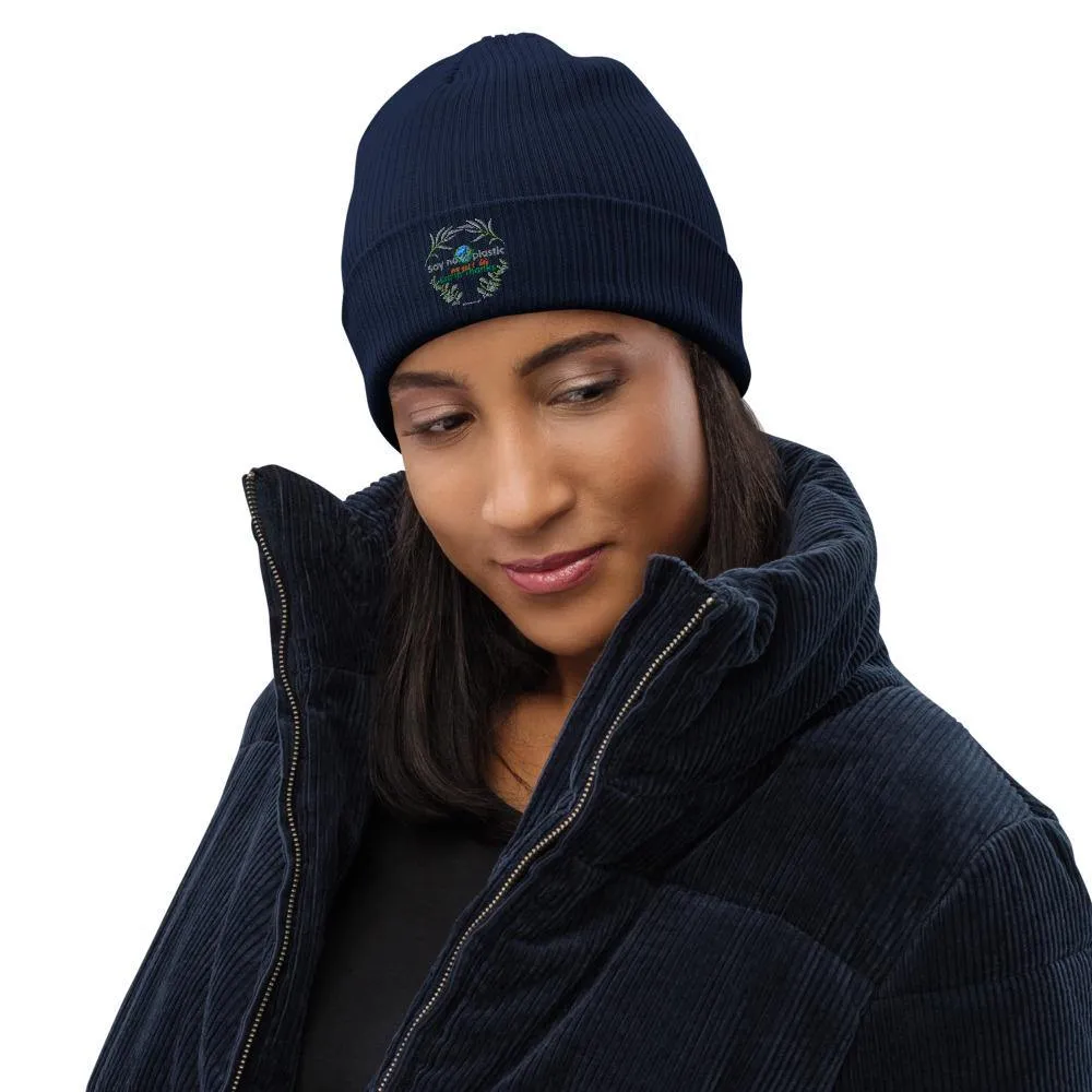 Organic Cotton Ribbed Beanie - Say no to plastic, say yes to life - Soft and Stylish Winter Accessory