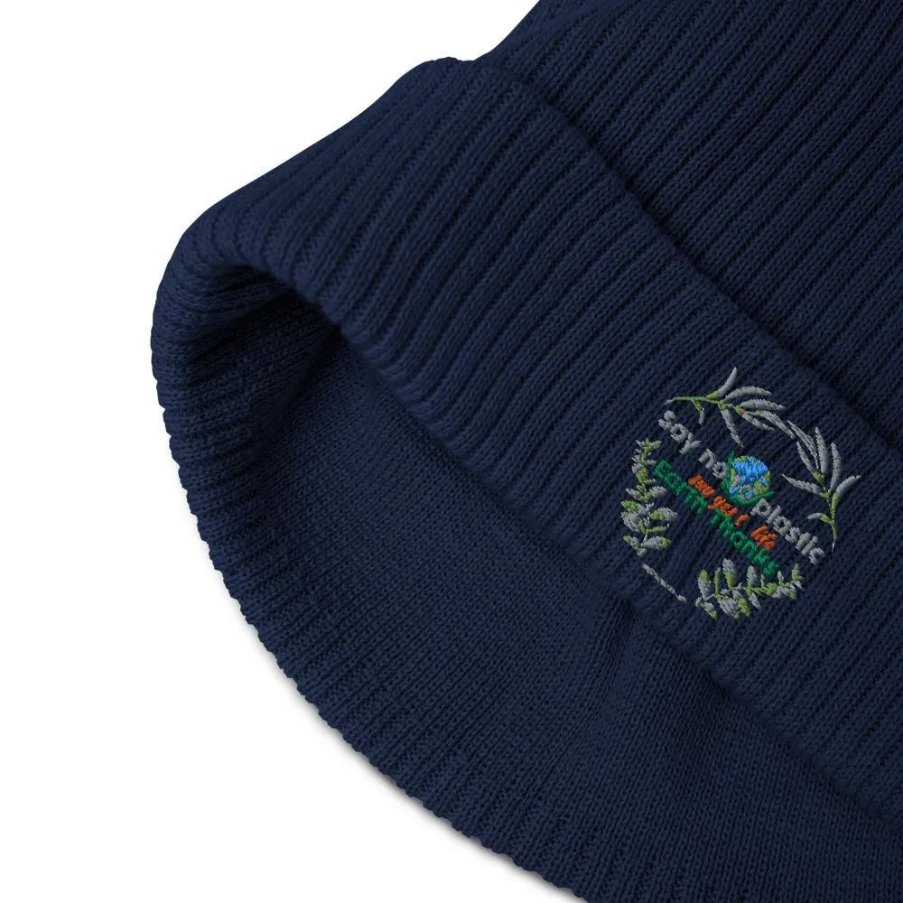 Organic Cotton Ribbed Beanie - Say no to plastic, say yes to life - Soft and Stylish Winter Accessory