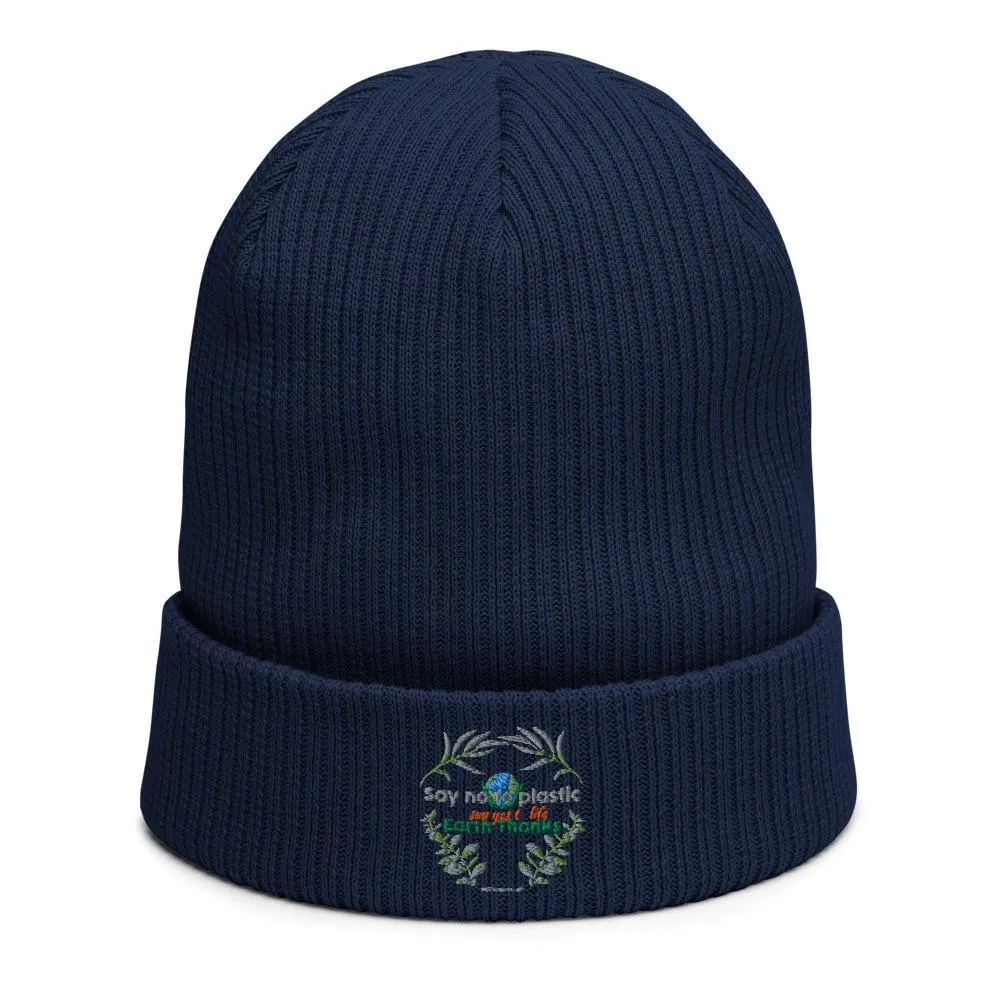 Organic Cotton Ribbed Beanie - Say no to plastic, say yes to life - Soft and Stylish Winter Accessory