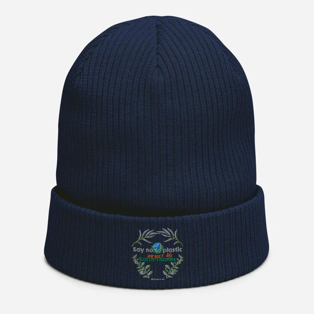 Organic Cotton Ribbed Beanie - Say no to plastic, say yes to life - Soft and Stylish Winter Accessory