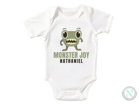 Personalize Name Baby Bodysuit "Monster Joy", Ideal First Halloween Party Gift
