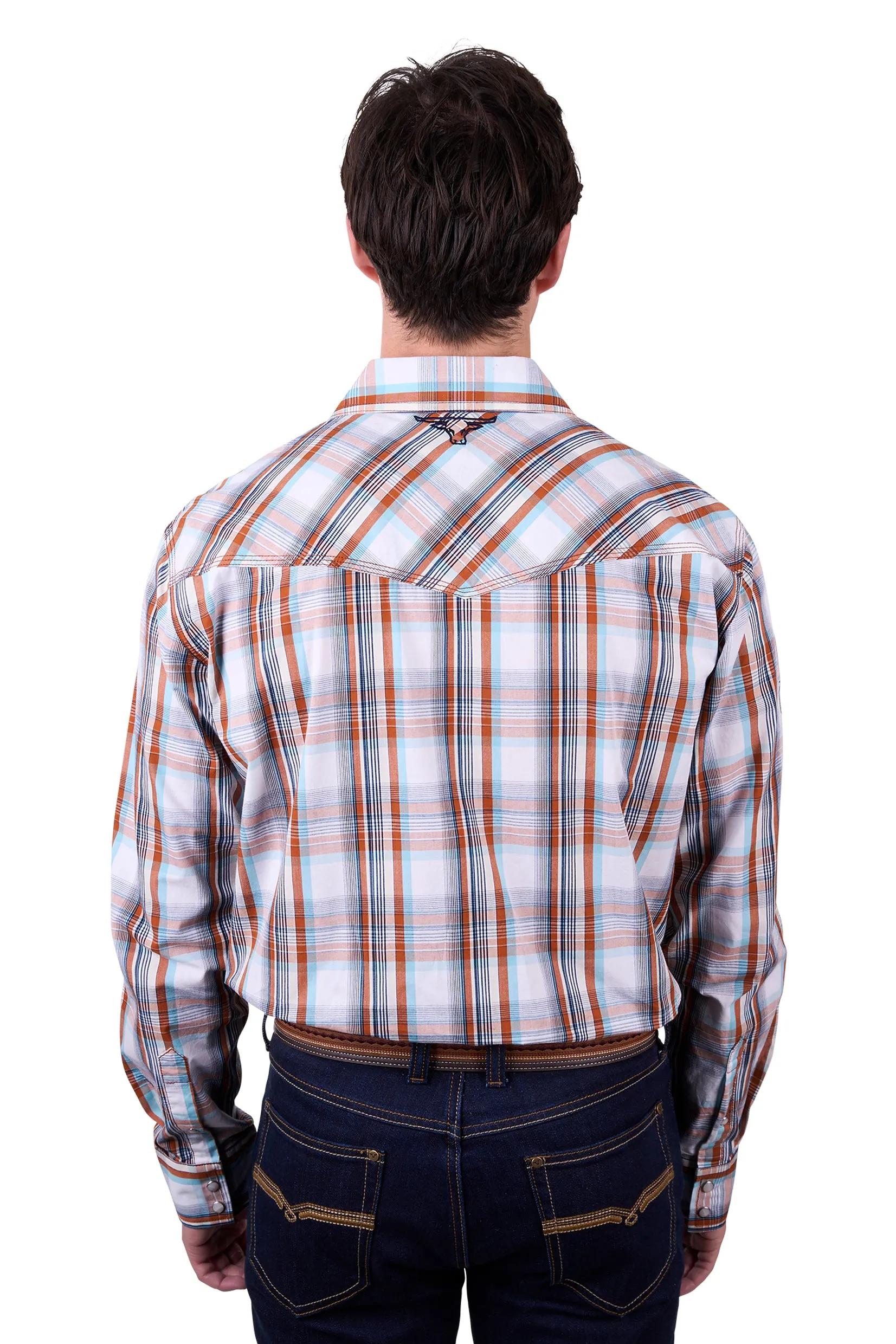Pure Western Mens Axel LS Shirt in Tan