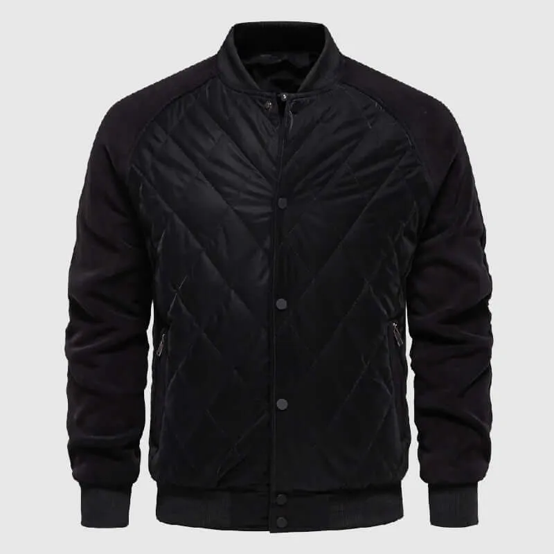 Quilted Fleece Bomber Jacket